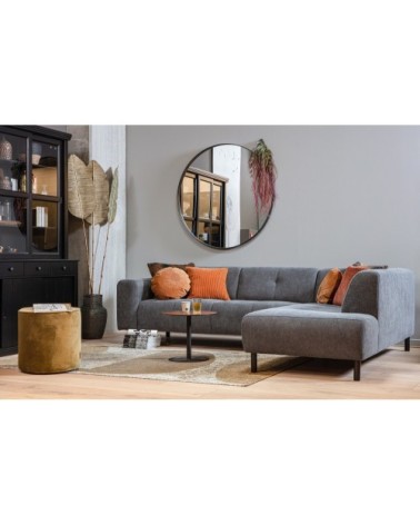 Miroir rond 115cm contour métal noir