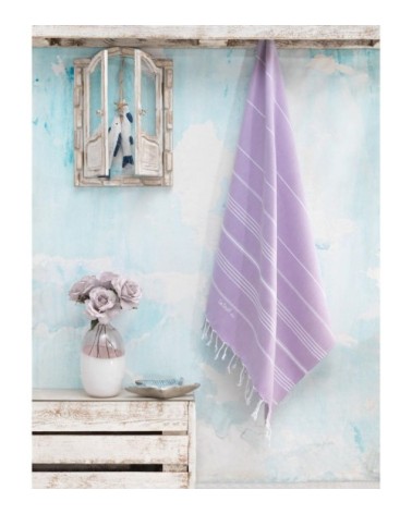 Fouta en coton peigné BIO Lavande 95 x 180 cm