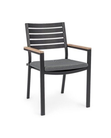 Fauteuil en aluminium anthracite et naturel