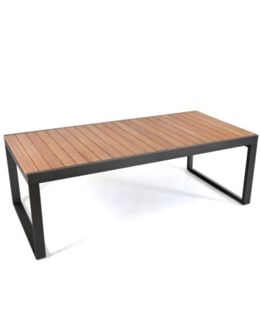Table jardin bois d'eucalyptus extensible 6 places
