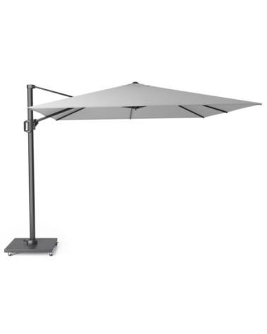 Parasol déporté rotatif 3x3m simple inclinaison gris clair