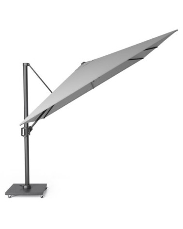 Parasol déporté rotatif 3x3m simple inclinaison gris clair