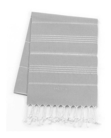 Fouta en coton peigné BIO Grise Argenté 95 x 180 cm