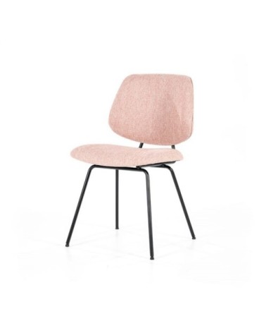 Chaise salle à manger moderne en tissu rose