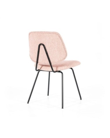 Chaise salle à manger moderne en tissu rose