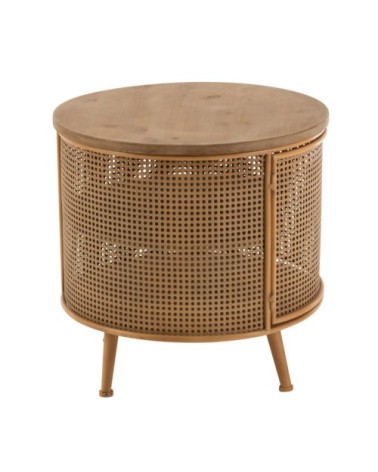 Table d'appoint ronde effet cannage