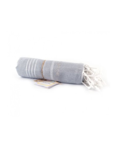 Fouta en coton peigné BIO Grise Argenté 95 x 180 cm