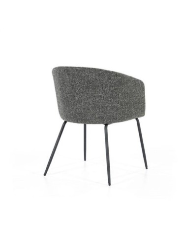 Chaise salle à manger en tissu bouclé gris anthracite