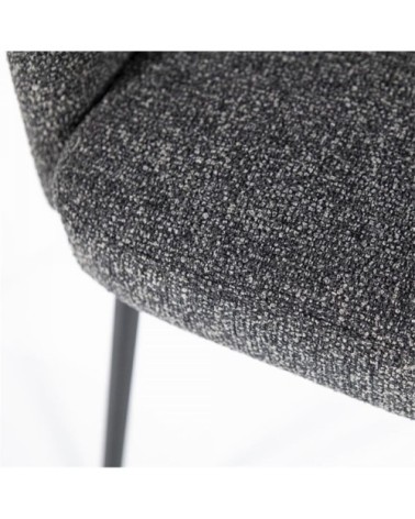 Chaise salle à manger en tissu bouclé gris anthracite