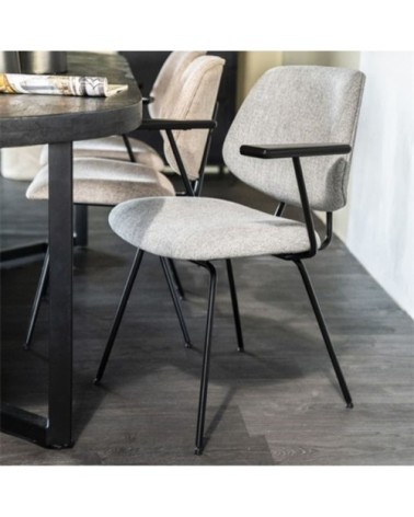 Chaise moderne avec accoudoirs en tissu gris