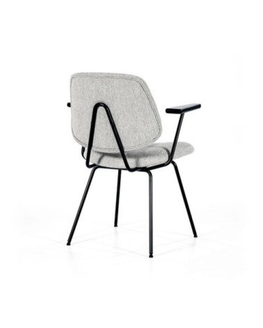 Chaise moderne avec accoudoirs en tissu gris