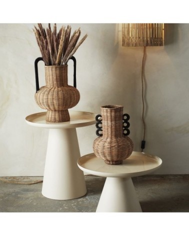 Table basse métal beige 50x50