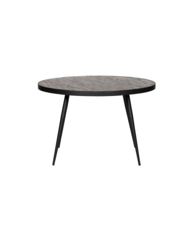 Table à manger ronde 120x120cm en bois et métal noir