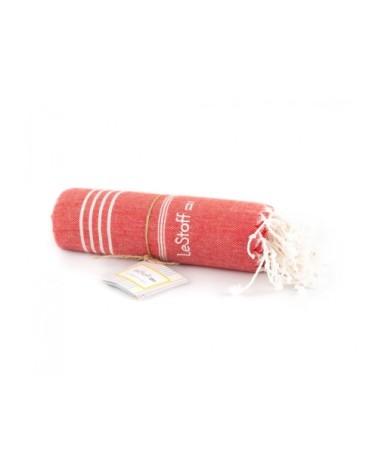 Fouta en coton peigné BIO Rouge 95 x 180 cm