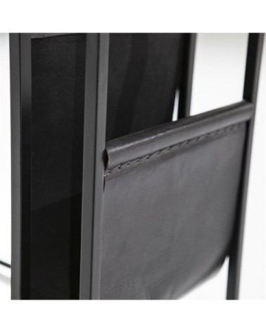 Table d'appoint 53x47cm en marbre noir avec pochette