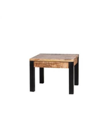 Table d'appoint carrée 60x60cm en bois massif et métal