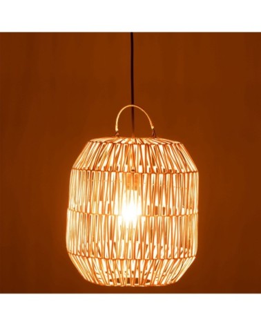 Abat-jour bohème en rotin naturel