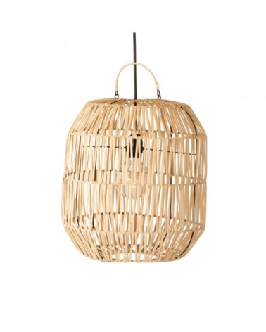 Abat-jour bohème en rotin naturel