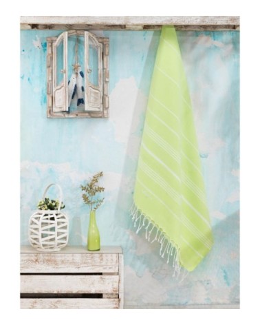 Fouta en coton peigné BIO Lime 95 x 180 cm