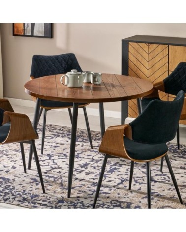 Table de salle à manger ronde noyer 105cm