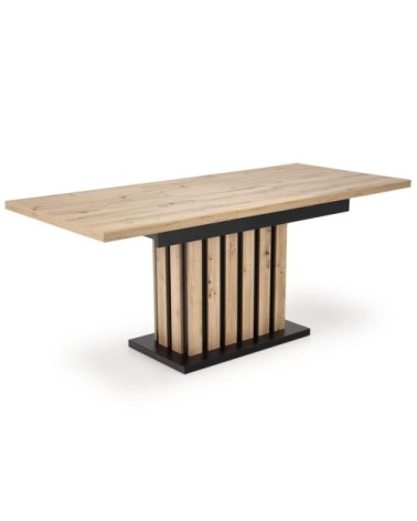 Table à manger extensible chêne et noir 130cm