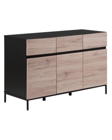 Commode noire et bois