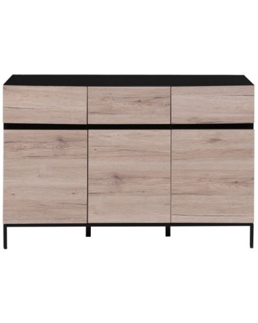 Commode noire et bois