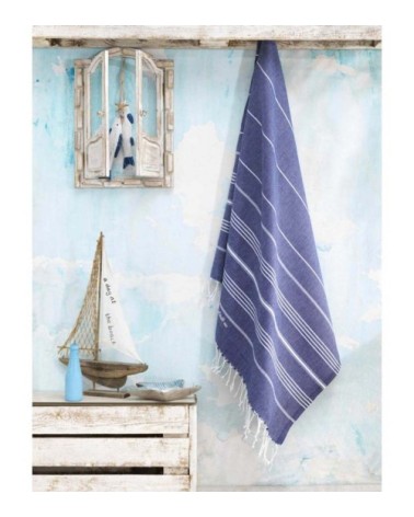 Fouta en coton peigné BIO Navy 95 x 180 cm