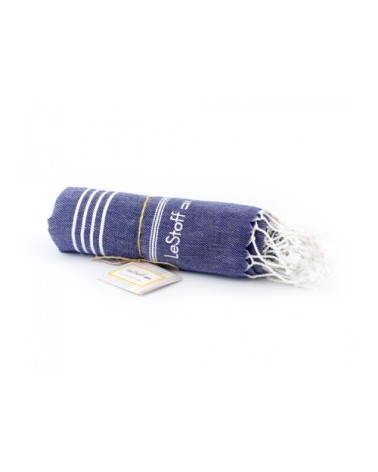 Fouta en coton peigné BIO Navy 95 x 180 cm