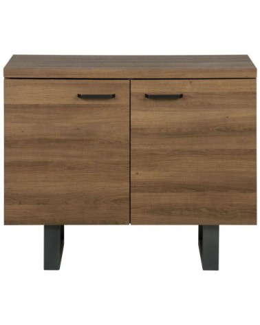 Commode 2 portes effet bois foncé