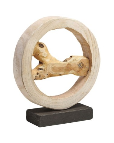 Figurine décorative en bois clair 34 cm