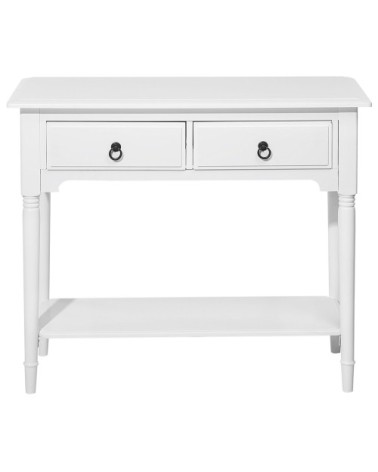 Console blanche avec 2 tiroirs