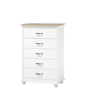 Commode blanche 5 tiroirs