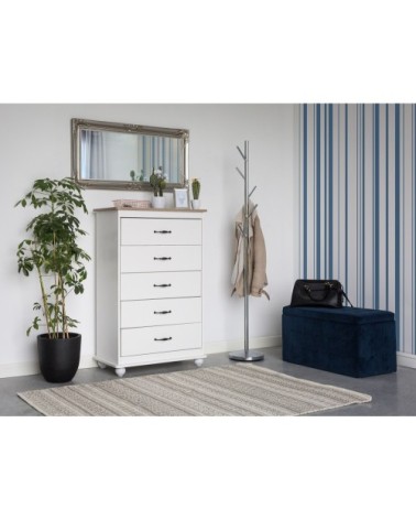Commode blanche 5 tiroirs