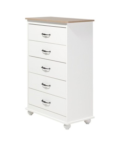 Commode blanche 5 tiroirs