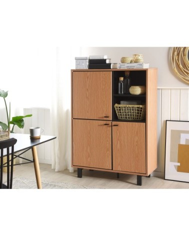 Commode haute effet bois de chêne