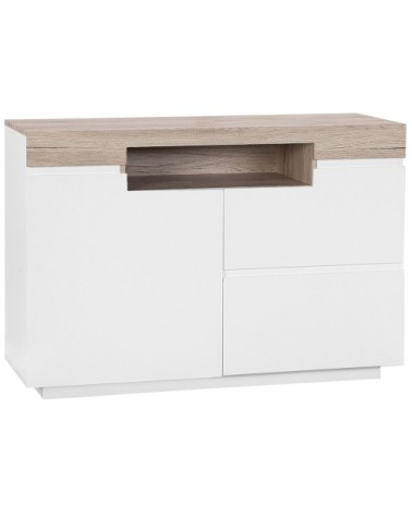 Commode blanche et effet bois clair