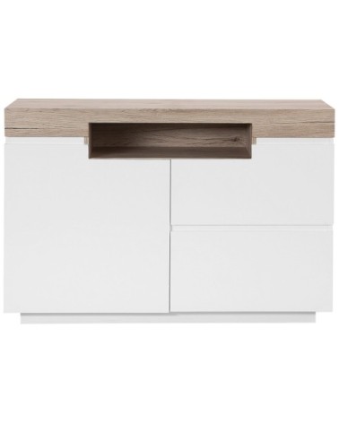 Commode blanche et effet bois clair