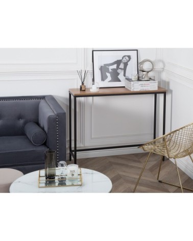 Table console imitation bois foncé