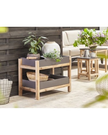 Etagère de jardin effet béton gris 2 niveaux