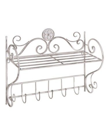 Étagère murale de salle de bain blanche effet vieilli