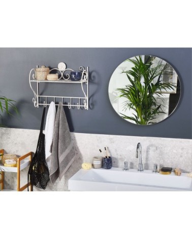 Étagère murale de salle de bain blanche effet vieilli