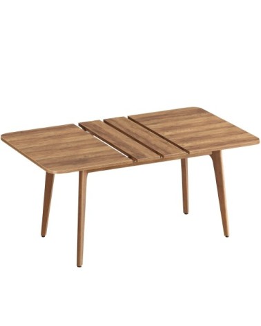 Table de salle à manger plateau extensible design épuré marron miel