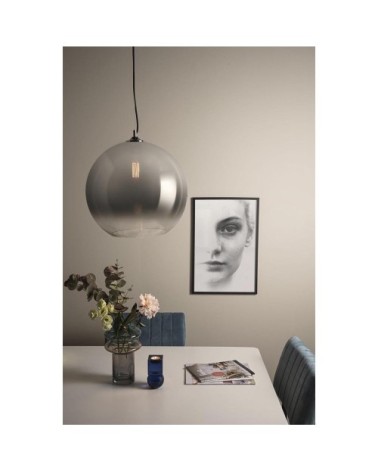 Suspension bubble verre gris