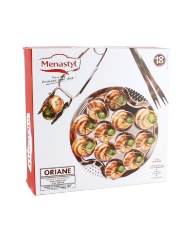 Service à escargots 18 pièces en acier inoxydable