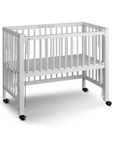 Lit berceau co-dodo à barrières coulissantes, Blanc 95 x 81 x 45 cm
