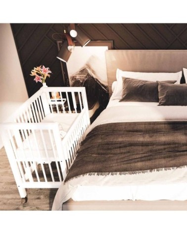 Lit berceau co-dodo à barrières coulissantes, Blanc 95 x 81 x 45 cm