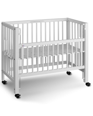 Lit berceau co-dodo à barrières coulissantes, Blanc 95 x 81 x 45 cm