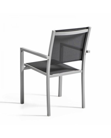 Lot de 2 fauteuils de jardin en aluminium et textilène gris