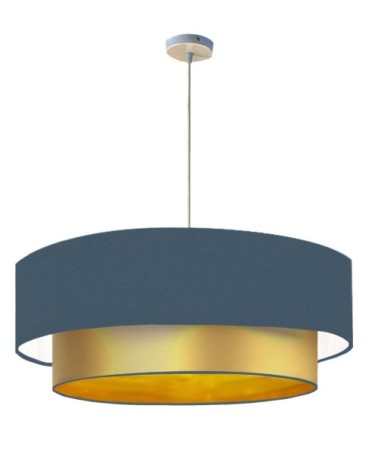 Suspension Double laqué or et bleu gris T 60 x H 30